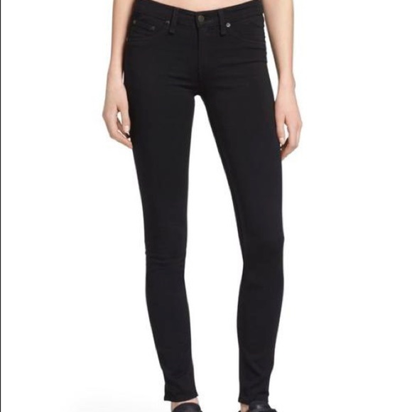 Rag and Bone Jean Legging Distressed Charcoal Skinny Jean Size 30 - Picture 12 of 13